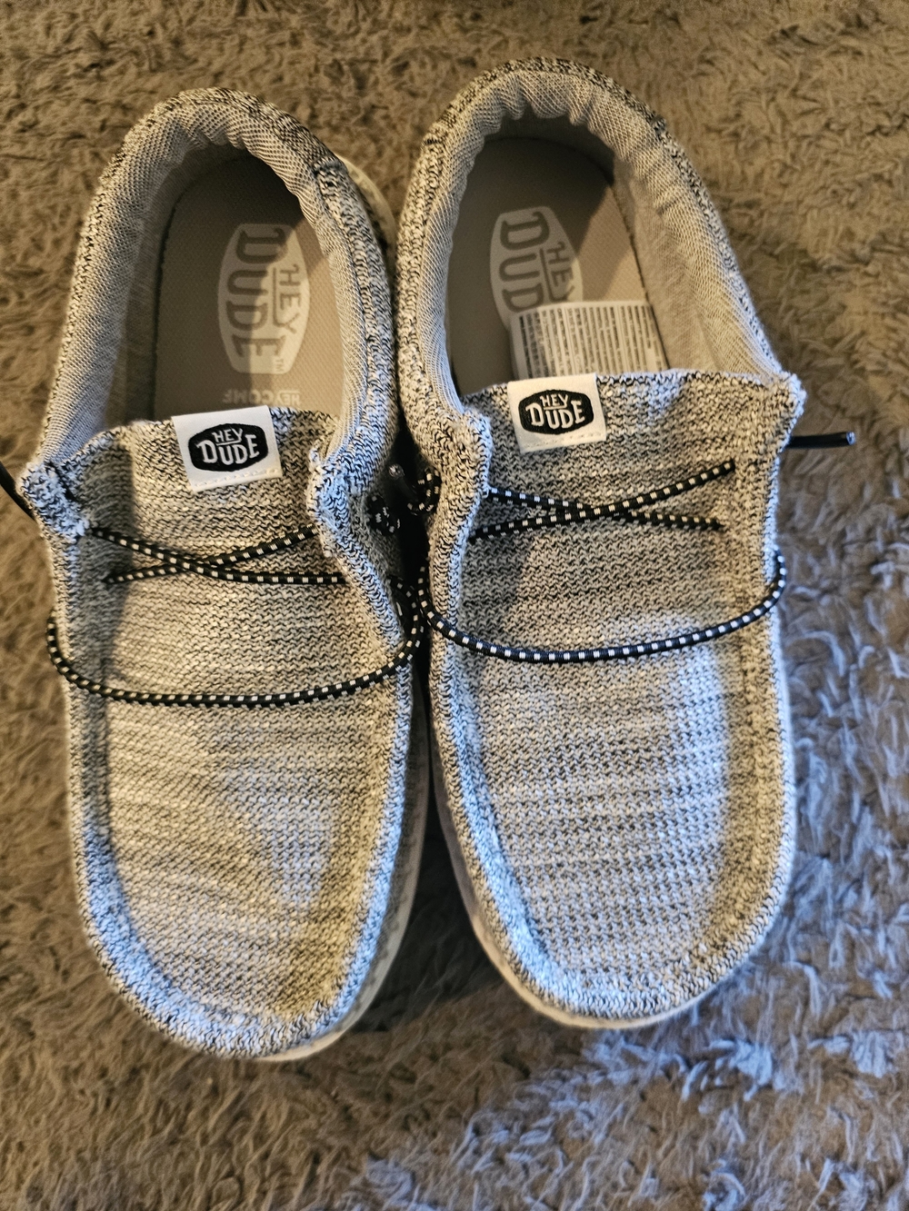 Hey Dude Woven Slip-On Shoes in Light Gray Kids